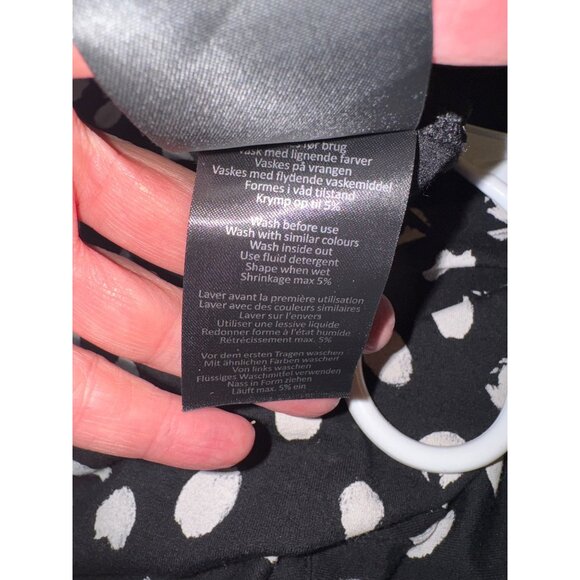 Masai Nabala Jumpsuit Black White Polka Dot Midi L Wide Leg Stretch Pant Modest - Picture 7 of 9